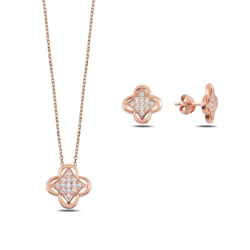 CZ%20Quatrefoil%20Set-Rose%20Gold%20Plated