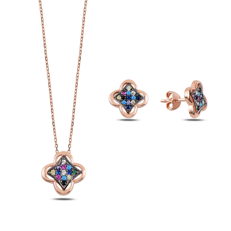 Mix%20CZ%20Quatrefoil%20Set-Rose%20Gold%20Plated