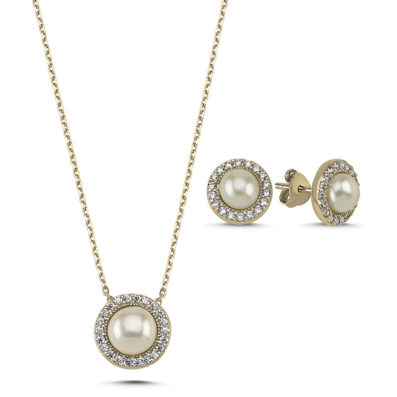 Pearl%20CZ%20Halo%20Set-Gold%20Plated