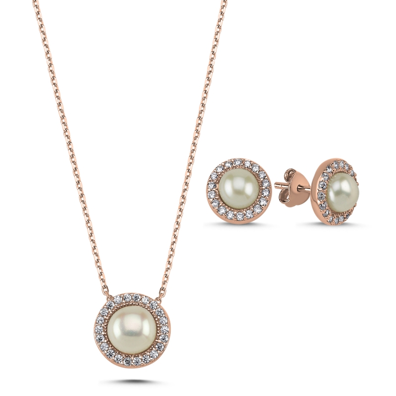 Pearl%20CZ%20Halo%20Set-Rose%20Gold%20Plated