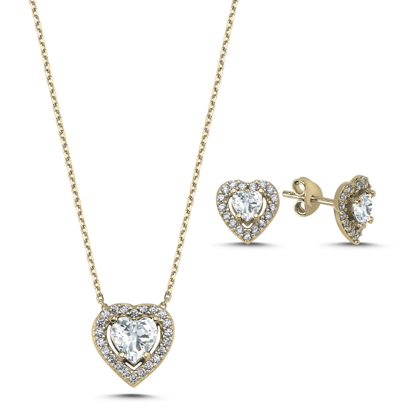 Heart%20CZ%20Solitaire%20Halo%20Set-Gold%20Plated