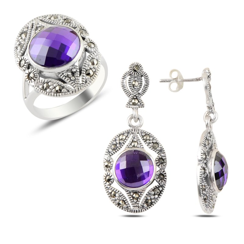 Amethyst%20CZ%20&%20Marcasite%20Set