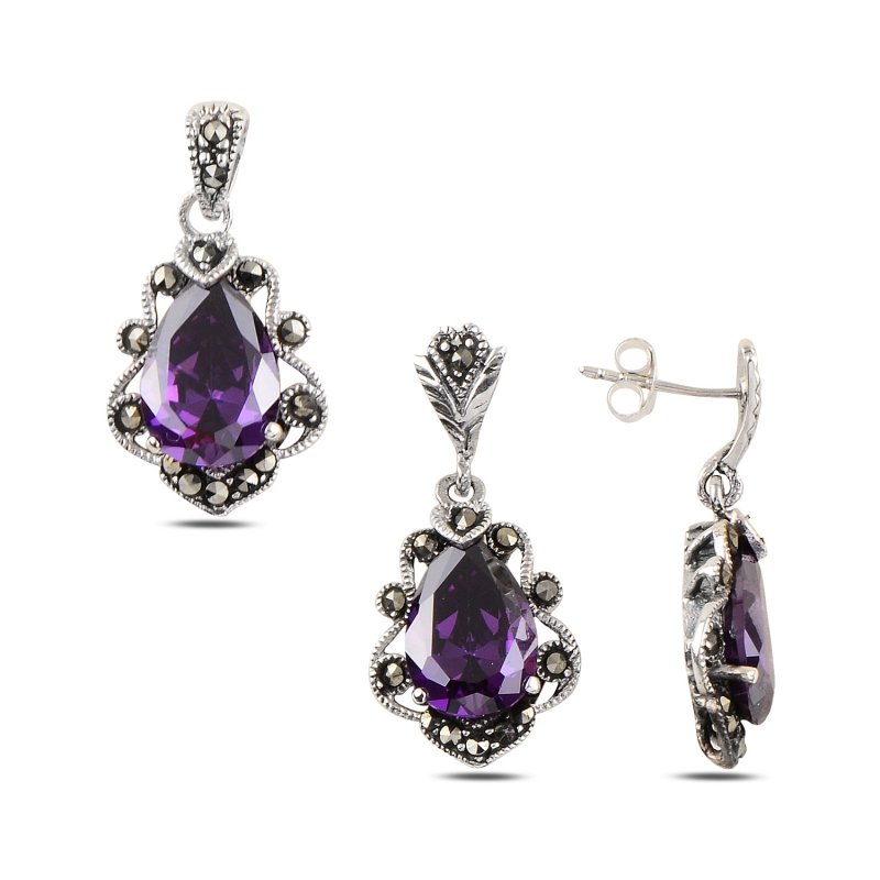 Amethyst%20CZ%20&%20Marcasite%20Set