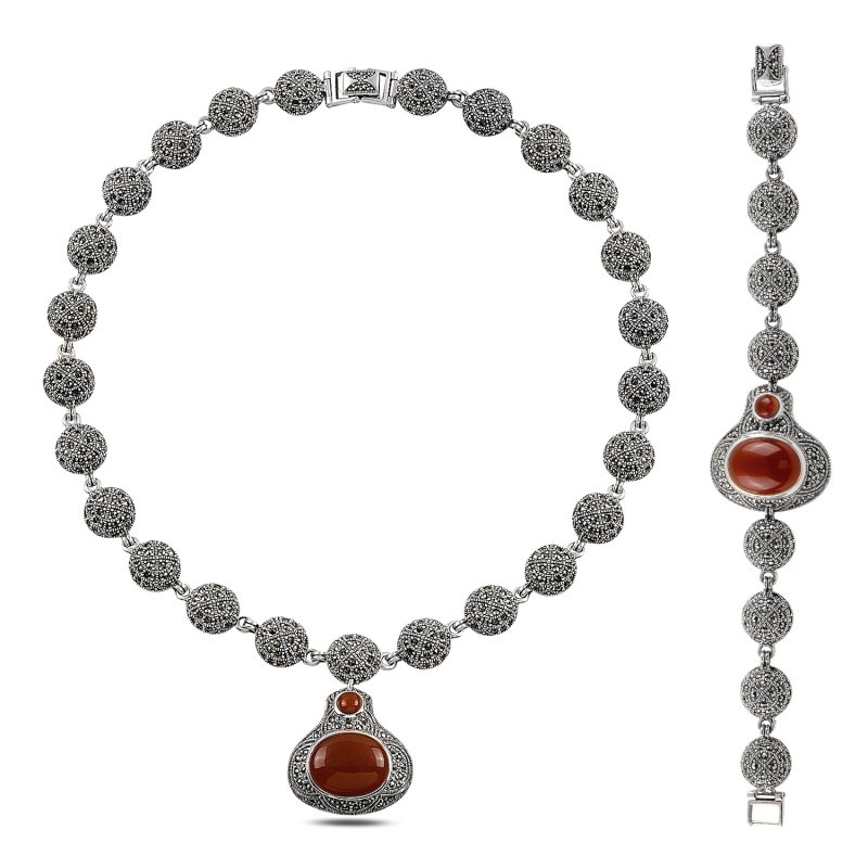 Marcasite%20&%20Red%20Agate%20Set