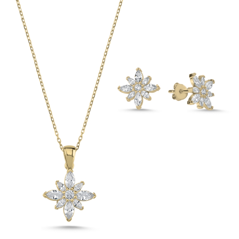 Lotus%20Flower%20Marquise%20CZ%20Set-Gold%20Plated