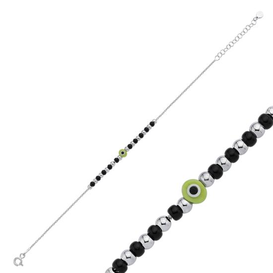 Wholesale Green Evil Eye & Miyuki Beads Anklet