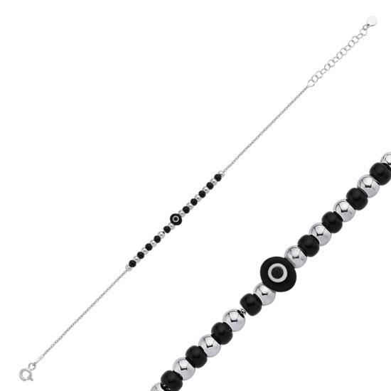 Wholesale Black Evil Eye & Miyuki Beads Anklet