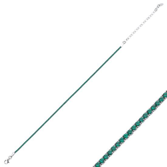 Wholesale 1.75mm Emerald CZ Tennis Anklet