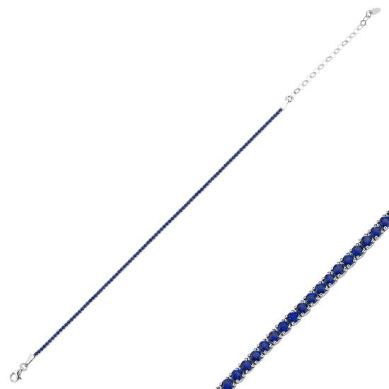 Wholesale 1.75mm Sapphire CZ Tennis Anklet