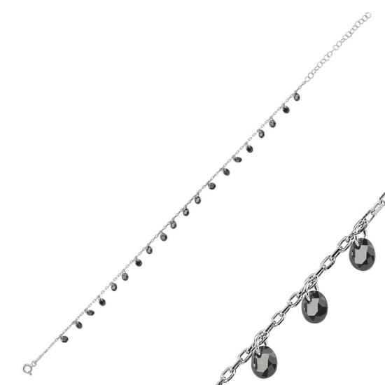 Wholesale Round CZ Dangle Anklet