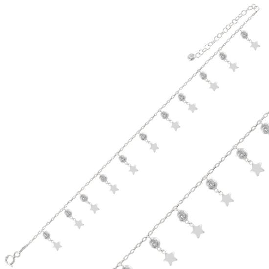 Wholesale Dangle Star & CZ Anklet