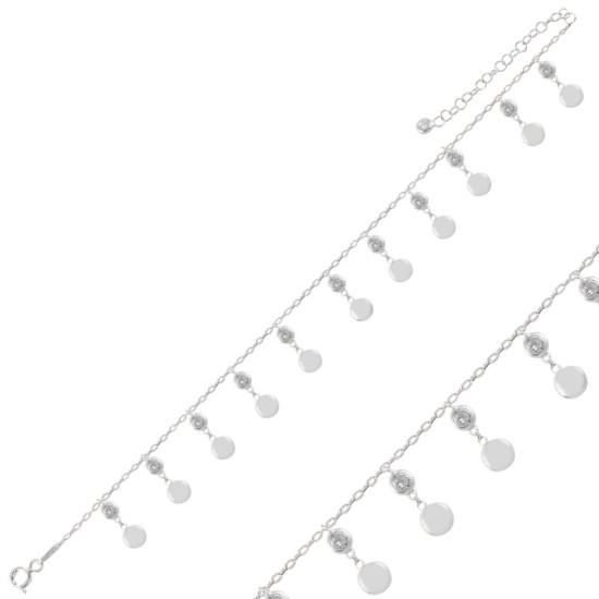 Wholesale Dangle Round & CZ Anklet