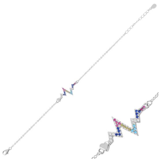 Wholesale Heartbeat Multi Color CZ Bracelet