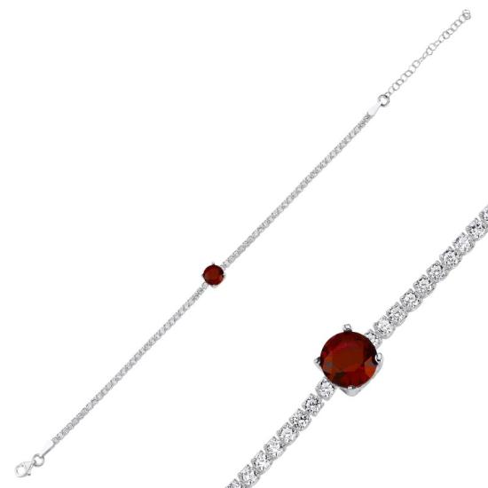 Wholesale Garnet CZ Tennis Bracelet