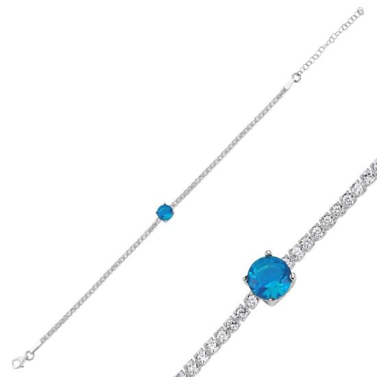 Wholesale Aquamarine CZ Tennis Bracelet