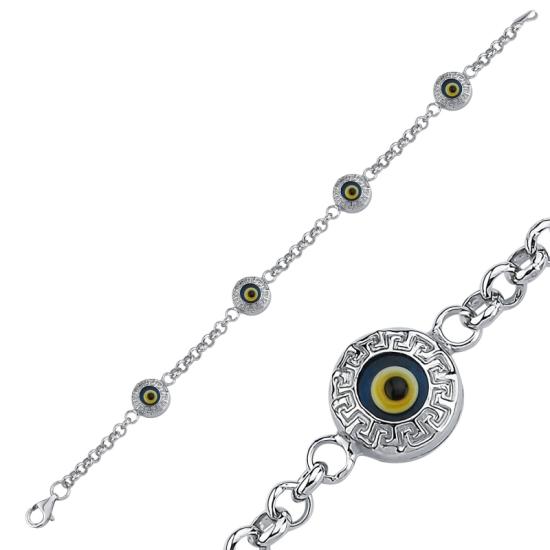 Wholesale Greek Key Evil Eye Bracelet