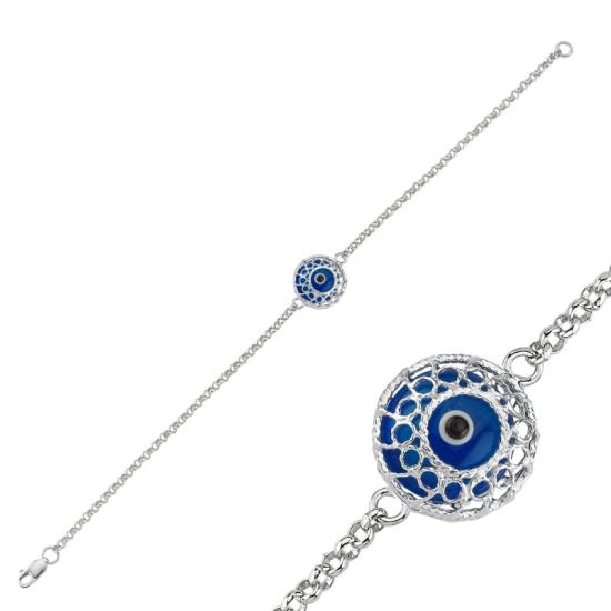 Wholesale Evil Eye Filigree Round Bracewelet