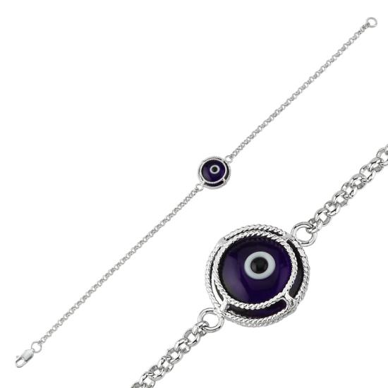 Wholesale Evil Eye Filigree Round Bracewelet