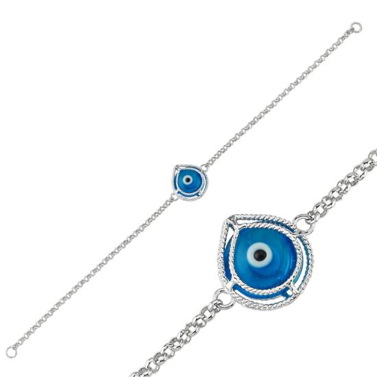 Wholesale Evil Eye Filigree Teardrop Bracelet