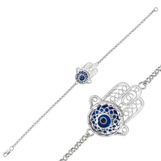 Wholesale Evil Eye Filigree Hamsa Bracelet