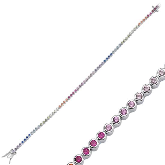 Wholesale 1.75mm Colorful CZ Tennis Bracelet