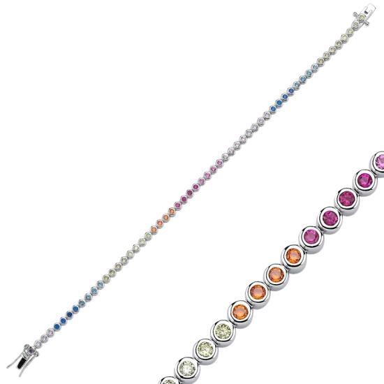 Wholesale 2mm Colorful CZ Tennis Bracelet