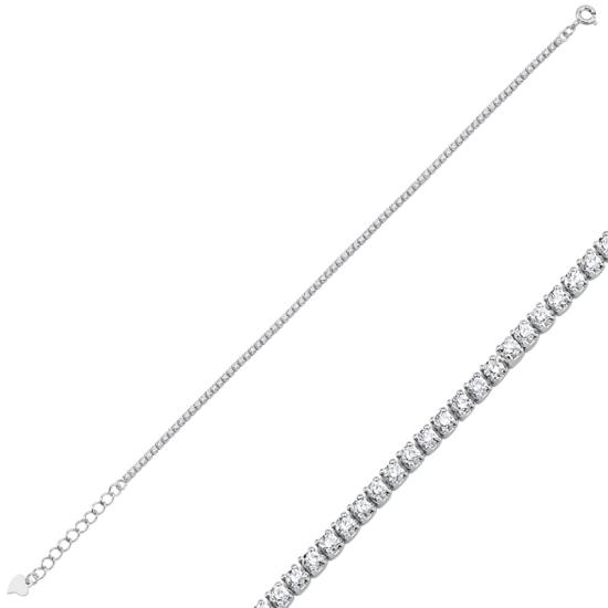 Wholesale 1.50mm Square & CZ Tennis Bracelet