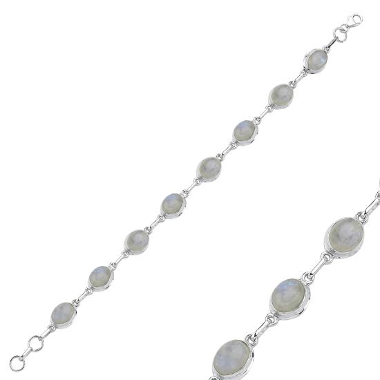 Wholesale Moonstone & Oval Natural Stone Bracelet