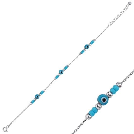 Wholesale Turquoise Evil Eye & Miyuki Beads Bracelet