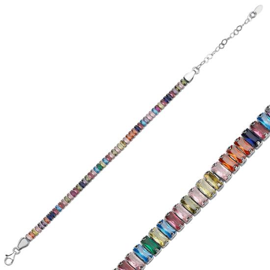 Wholesale Colorful Baguette CZ Tennis Bracelet