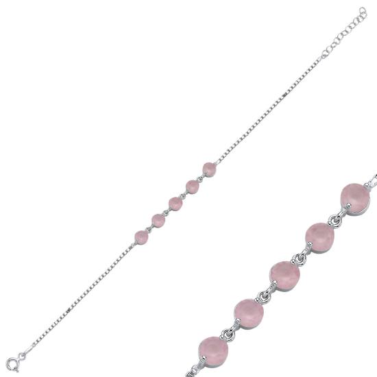 Wolesale Pink CZ & Box Chain Bracelet