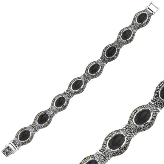 Wholsale Marcasite & Onyx Bracelet