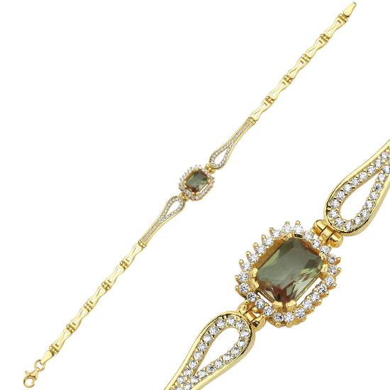 Wholesale Zultanite Baguette Halo CZ Bracelet