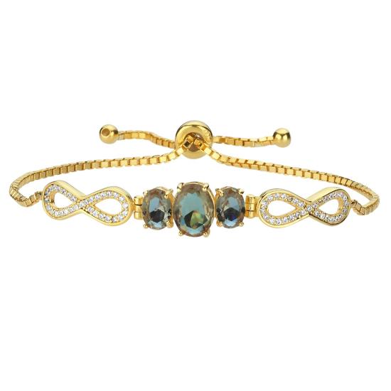 Wholesale Zultanite CZ Eternity Adjustable Sliding Bracelet