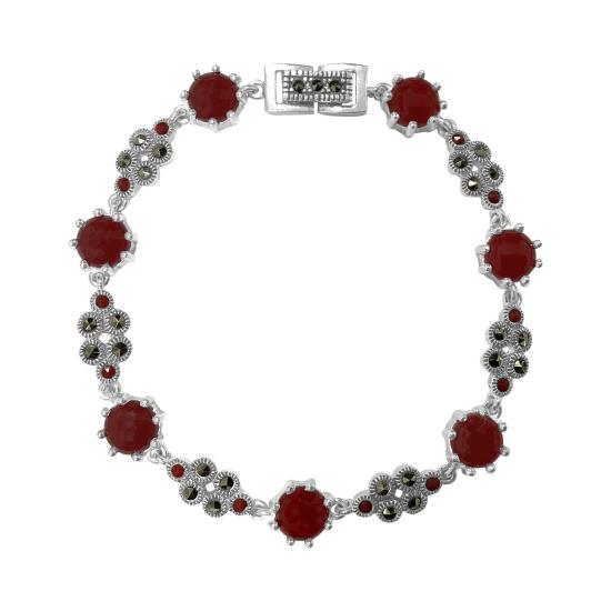 Wholesale Red Agate & Marcasite Bracelet