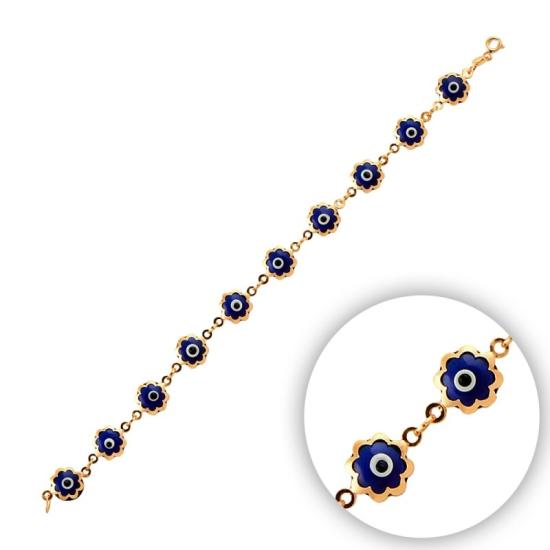 Wholesale Handmade Glass Evil Eye Flower Bracelet