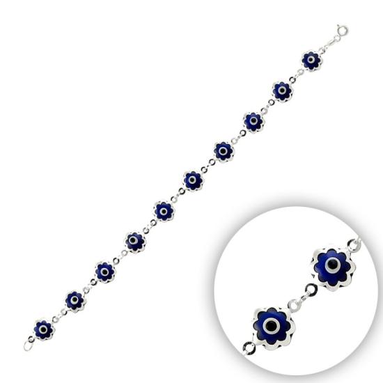 Wholesale Handmade Glass Evil Eye Flower Bracelet