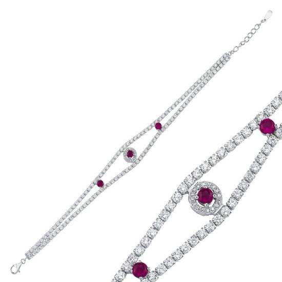 Wholesale Ruby CZ Tennis Bracelet