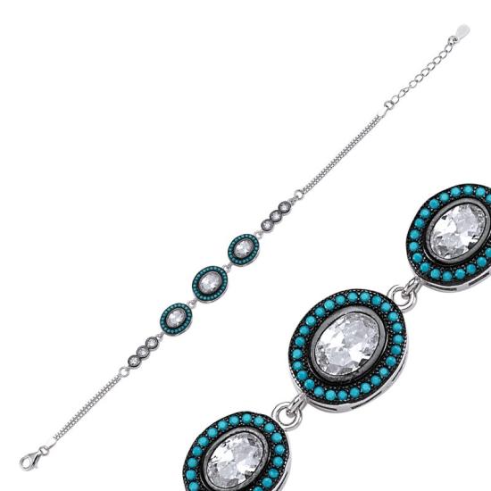 Wholesale CZ Turquoise Stone Bracelet