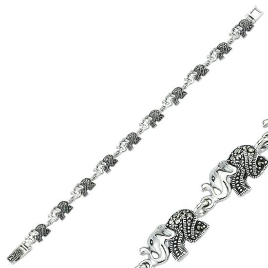 Wholesale Marcasite Stone Elephant Bracelet