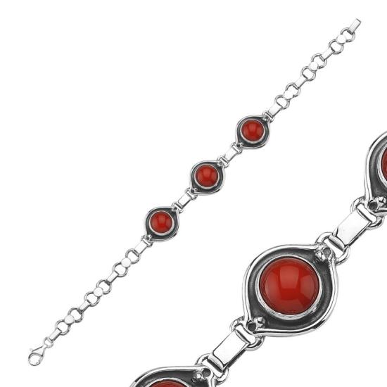 Wholesale Coral Sterling Silver Handmade Bracelet