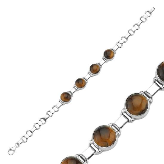 Wholesale Tiger’s Eye Sterling Silver Handmade Bracelet