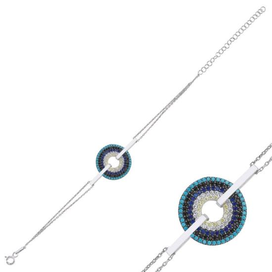 Wholesale Movable Hoop Evil Eye CZ Bracelet