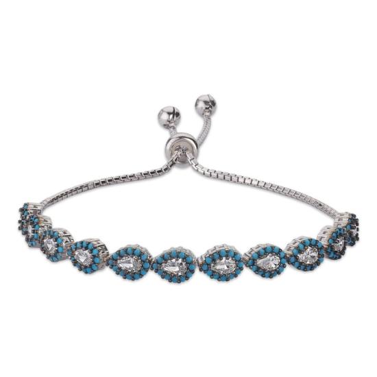 Wholesale Drop CZ Adjustable Sliding Bracelet