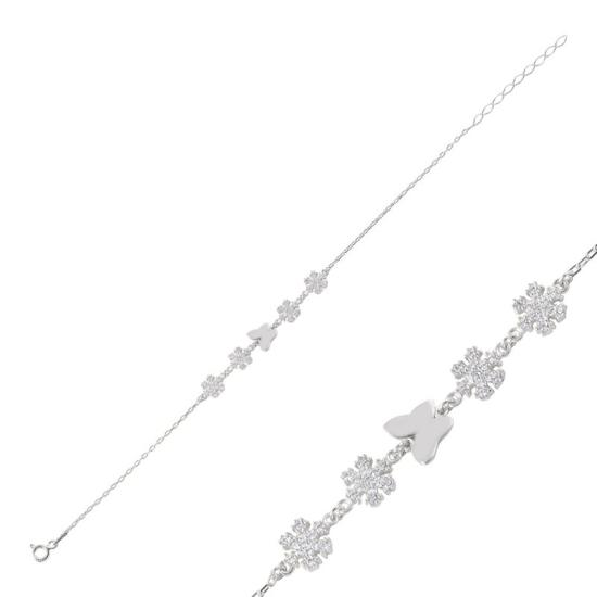 Wholesale CZ Butterfly & Snowflake Bracelet