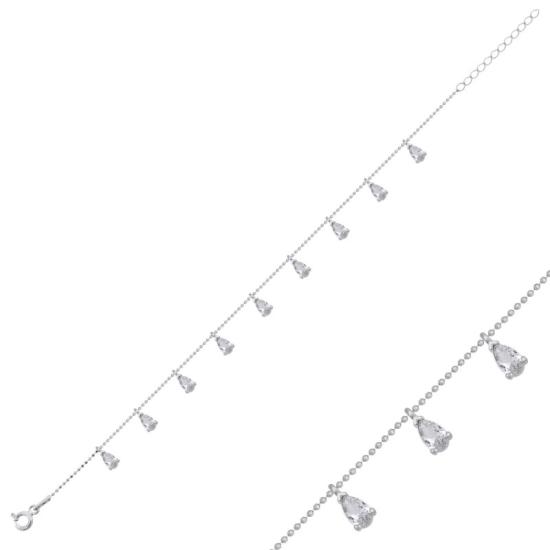 Wholesale Teardrop CZ Dangle Bracelet