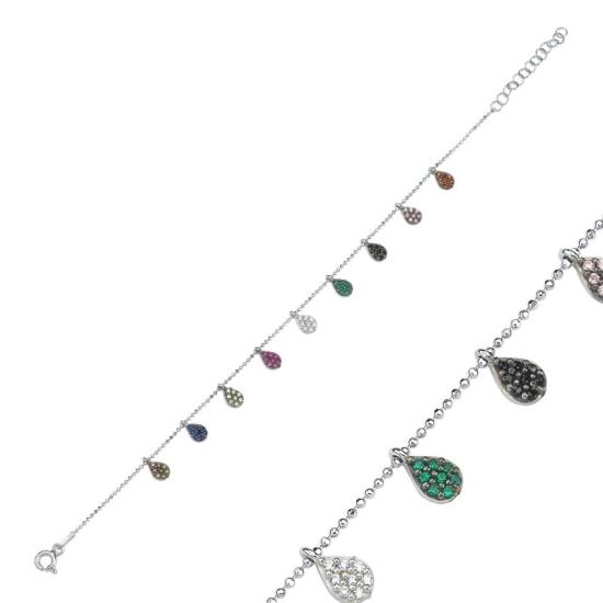 Wholesale Mixed Color CZ Dangle Bracelet