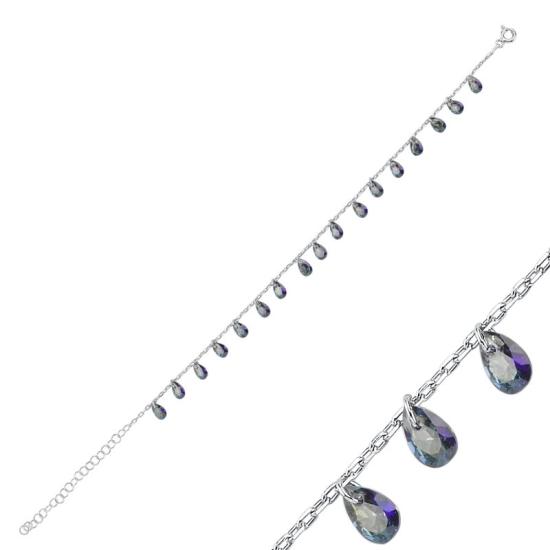 Wholesale Teardrop Mystic Topaz CZ Dangle Bracelet