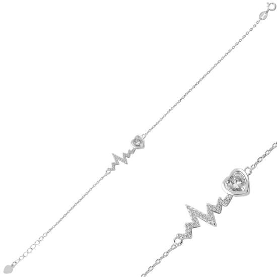 Wholesale Heart & Heartbeat CZ Bracelet