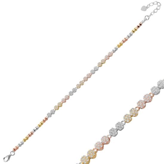 Wholesale CZ Tricolor Bracelet